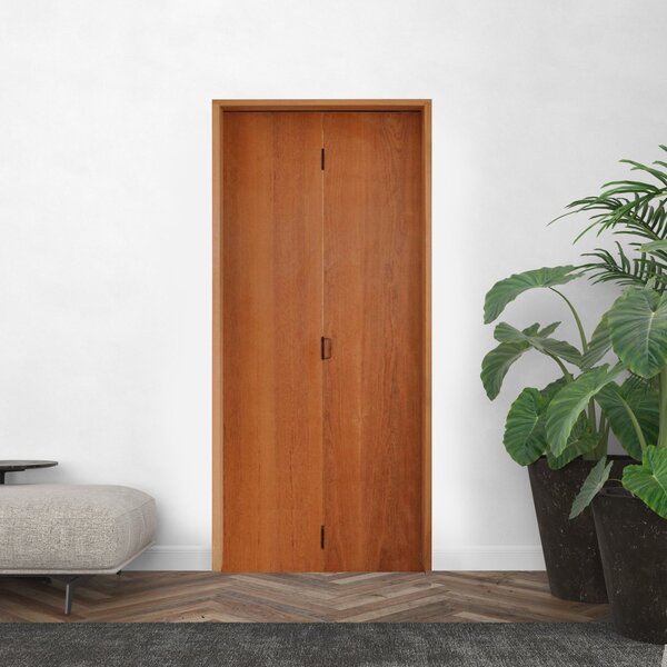 Kit Porta De Madeira Camarão 210x92cm Batente 14cm Rodam  Imb