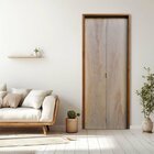 Kit Porta De Madeira Camarão 210x92cm Batente 14cm Rodam  Mes