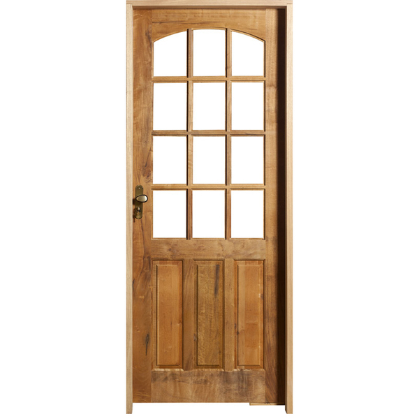 Kit Porta De Madeira Camponesa Padrão Imbuia 2,10 X 0,82 Dire