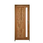 Kit Porta De Madeira Com Visor 210x82cm Batente 14cm Fechadur