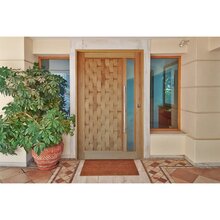 Kit Porta De Madeira Com Visor 210x92cm Batente 14cm Fechadur