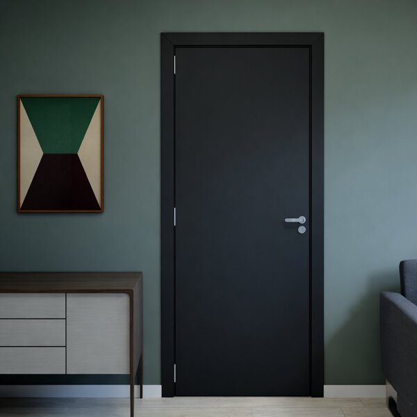 Kit Porta De Madeira Completa 213cm X 64cm  Batente Regulavel