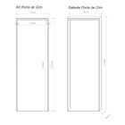 Kit Porta De Madeira Completa 213cm X 74cm  Batente Regulavel
