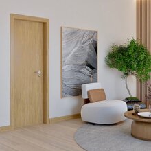 Kit Porta De Madeira Completa 213cm X 74cm  Batente Regulavel