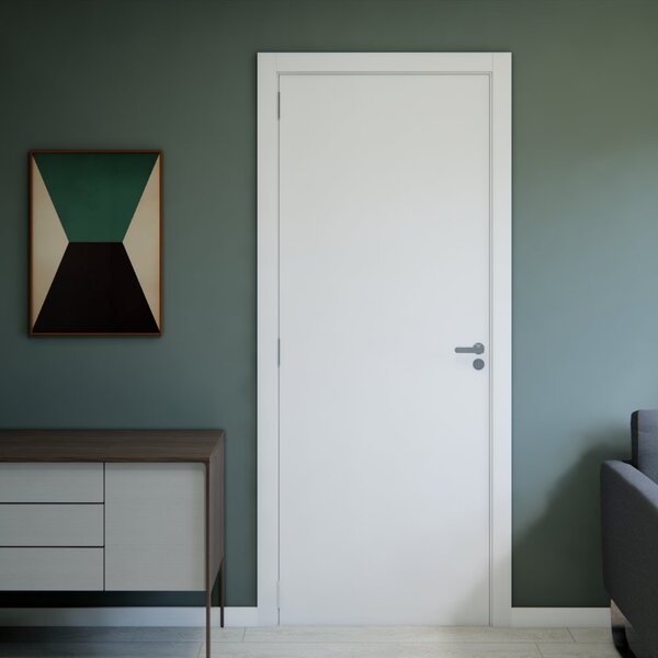 Kit Porta De Madeira Completa 213cm X 94cm  Batente Regulavel