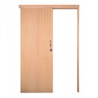 Kit Porta De Madeira Correr Lisa Direita 213cmx80,5cmx12cm Pe