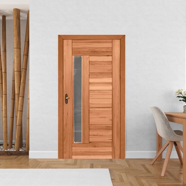 Kit Porta De Madeira De Abertura  213x945cm Batente 12cm Pe34