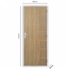 Kit Porta De Madeira Decorada 212x65cm Com Batente De Alumíni