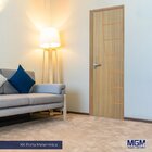 Kit Porta De Madeira Decorada 212x65cm Com Batente De Alumíni