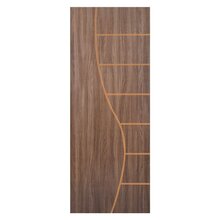 Kit Porta De Madeira Decorada 212x65cm Com Batente De Alumíni