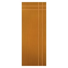 Kit Porta De Madeira Decorada 212x65cm Com Batente De Alumíni