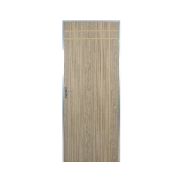 Kit Porta De Madeira Decorada 212x65cm Com Batente De Alumini