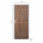 Kit Porta De Madeira Decorada 212x75cm Com Batente De Alumíni
