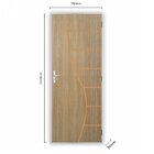 Kit Porta De Madeira Decorada 212x75cm Com Batente De Alumíni