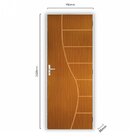 Kit Porta De Madeira Decorada 212x75cm Com Batente De Alumíni