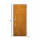 Kit Porta De Madeira Decorada 212x75cm Com Batente De Alumíni