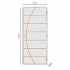 Kit Porta De Madeira Decorada 212x75cm Com Batente De Alumíni