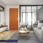 Kit Porta De Madeira Decorada 212x75cm Com Batente De Alumíni