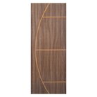 Kit Porta De Madeira Decorada 212x85cm Com Batente De Alumíni