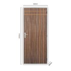Kit Porta De Madeira Decorada 212x85cm Com Batente De Alumíni