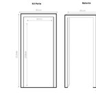 Kit Porta De Madeira Decorada 212x85cm Com Batente De Alumíni