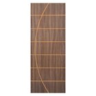 Kit Porta De Madeira Decorada 212x85cm Com Batente De Alumíni