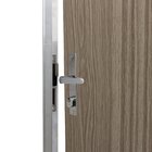 Kit Porta De Madeira Decorada 212x95cm Com Batente De Alumini