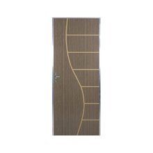 Kit Porta De Madeira Decorada 212x95cm Com Batente De Alumini