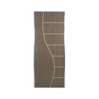 Kit Porta De Madeira Decorada 212x95cm Com Batente De Alumini