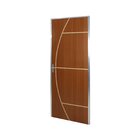 Kit Porta De Madeira Decorada 212x95cm Com Batente De Alumini