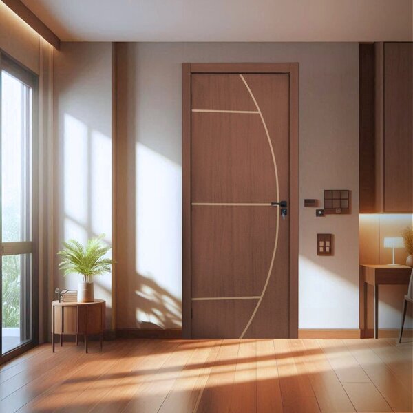 Kit Porta De Madeira Decorada 215x64cm Batente 10cm Gaucha Ipê