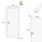 Kit Porta De Madeira Decorada 215x64cm Batente 16cm Mantiquei