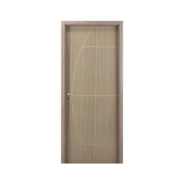Kit Porta De Madeira Decorada 215x64cm Com Batente De Mdf Ult