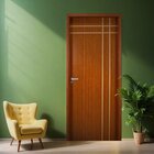 Kit Porta De Madeira Decorada 215x64cm Com Batente De Mdf Ult