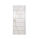 Kit Porta De Madeira Decorada 215x64cm Com Batente De Mdf Ult