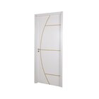 Kit Porta De Madeira Decorada 215x64cm Com Batente De Mdf Ult
