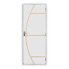 Kit Porta De Madeira Decorada 215x65cm Com Batente De Aço 06c