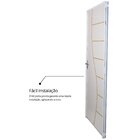 Kit Porta De Madeira Decorada 215x65cm Com Batente De Aço 06c