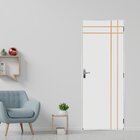 Kit Porta De Madeira Decorada 215x65cm Com Batente De Aço 06c