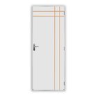 Kit Porta De Madeira Decorada 215x65cm Com Batente De Aço 06c