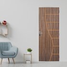 Kit Porta De Madeira Decorada 215x65cm Com Batente De Aço 06c