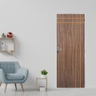 Kit Porta De Madeira Decorada 215x65cm Com Batente De Aço 06c