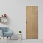 Kit Porta De Madeira Decorada 215x65cm Com Batente De Aço 6cm