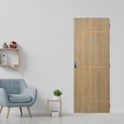 Kit Porta De Madeira Decorada 215x65cm Com Batente De Aço 6cm