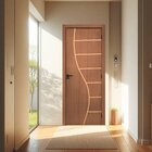 Kit Porta De Madeira Decorada 215x74cm Batente 12cm Cantareir