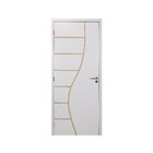Kit Porta De Madeira Decorada 215x74cm Com Batente De Mdf Ult