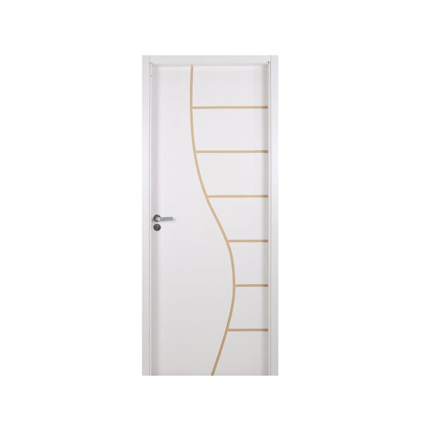 Kit Porta De Madeira Decorada 215x74cm Com Batente De Mdf Ult