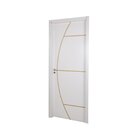 Kit Porta De Madeira Decorada 215x74cm Com Batente De Mdf Ult