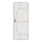 Kit Porta De Madeira Decorada 215x75cm Com Batente De Aço 06c