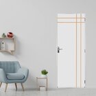 Kit Porta De Madeira Decorada 215x75cm Com Batente De Aço 06c